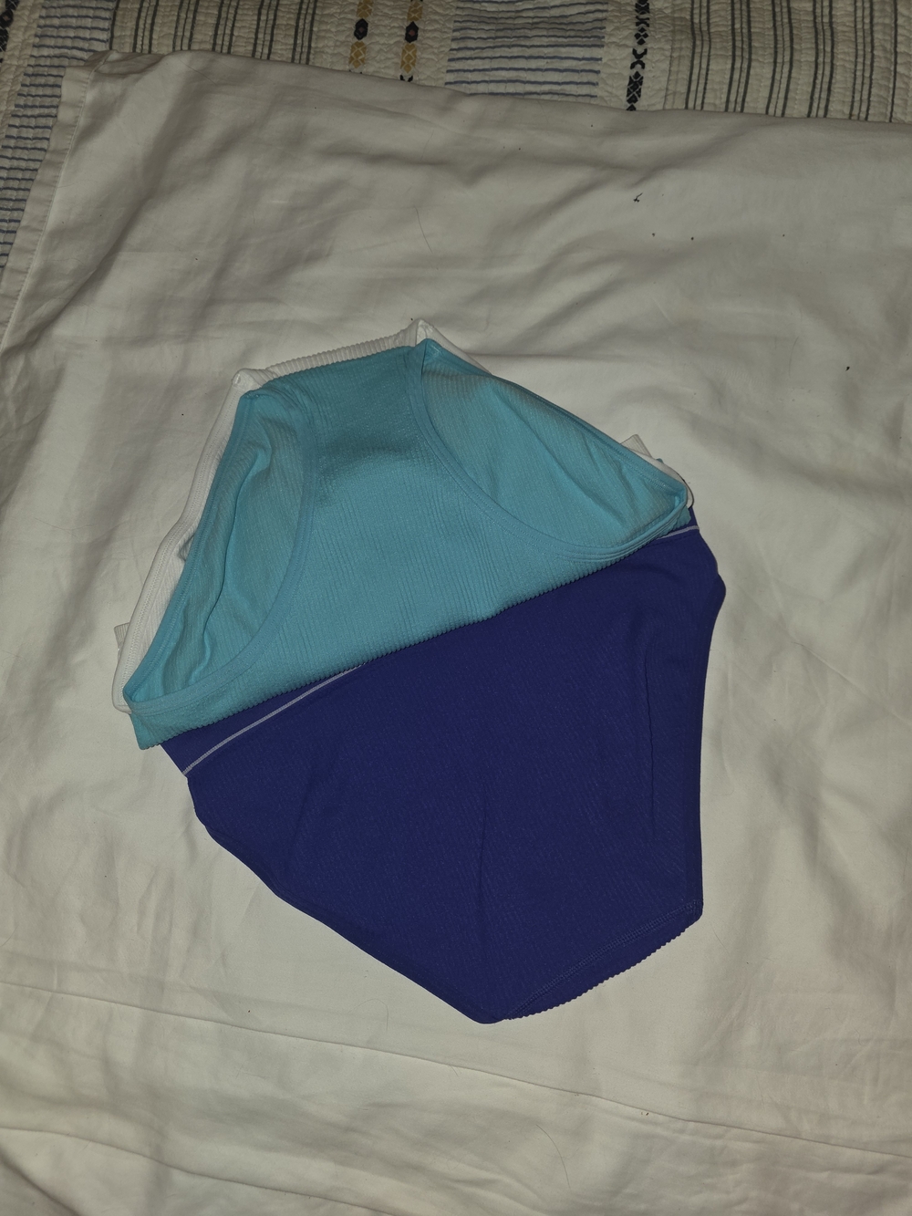 Hanes Womens'' 3-Pack Cotton Blend Briefs - Blue, Teal, White - Picture 7 of 8